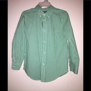 Boys Ralph Lauren gingham button up shirt sz 7